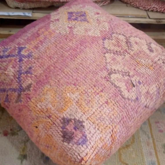 Vintage Moroccan Kilim Pouf