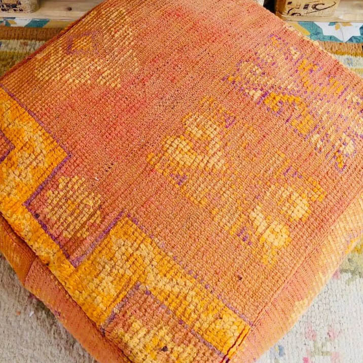 Vintage Moroccan Kilim Pouf