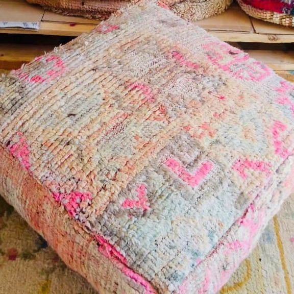 Vintage Moroccan Kilim Pouf
