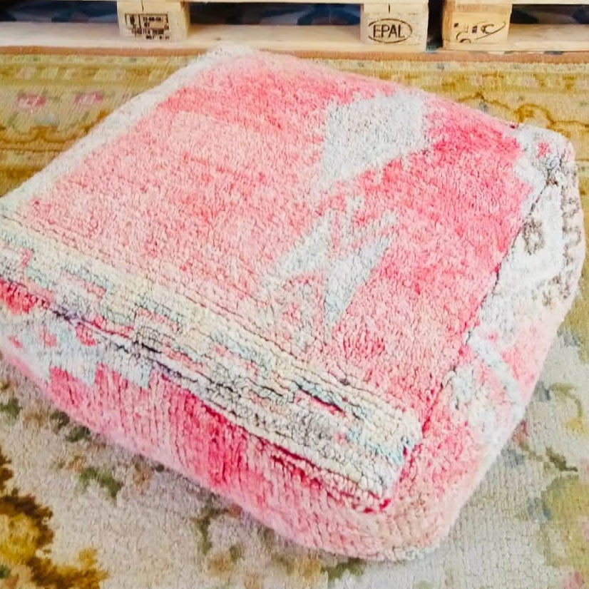 Vintage Moroccan Kilim Pouf
