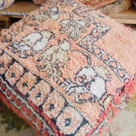 Vintage Moroccan Kilim Pouf