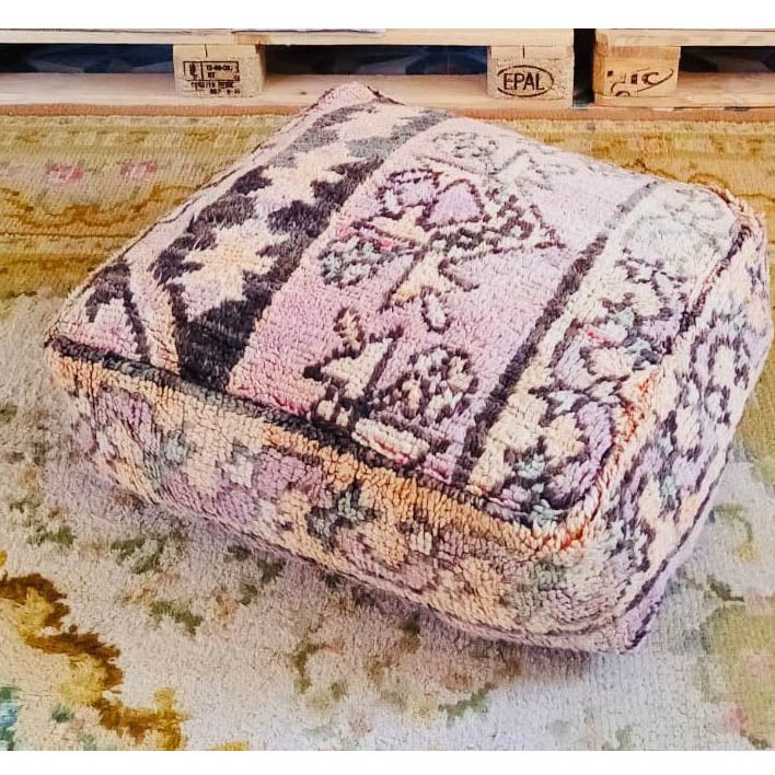 Vintage Moroccan Kilim Pouf