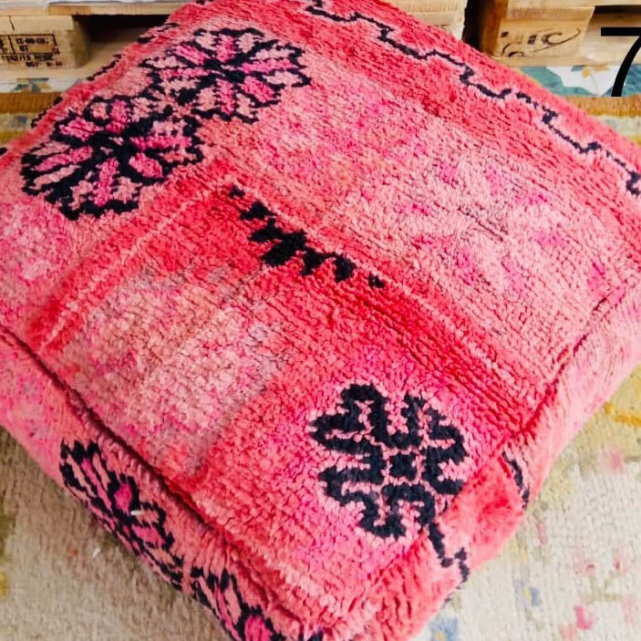 Vintage Moroccan Kilim Pouf