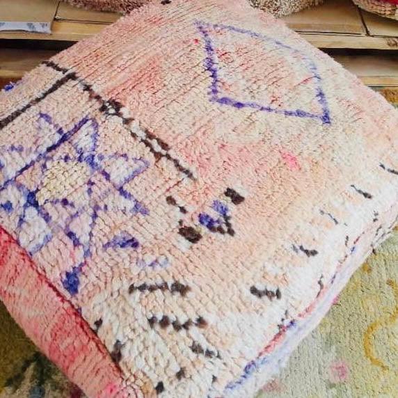 Vintage Moroccan Kilim Pouf