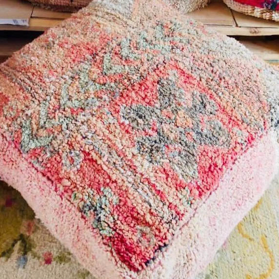 Vintage Moroccan Kilim Pouf