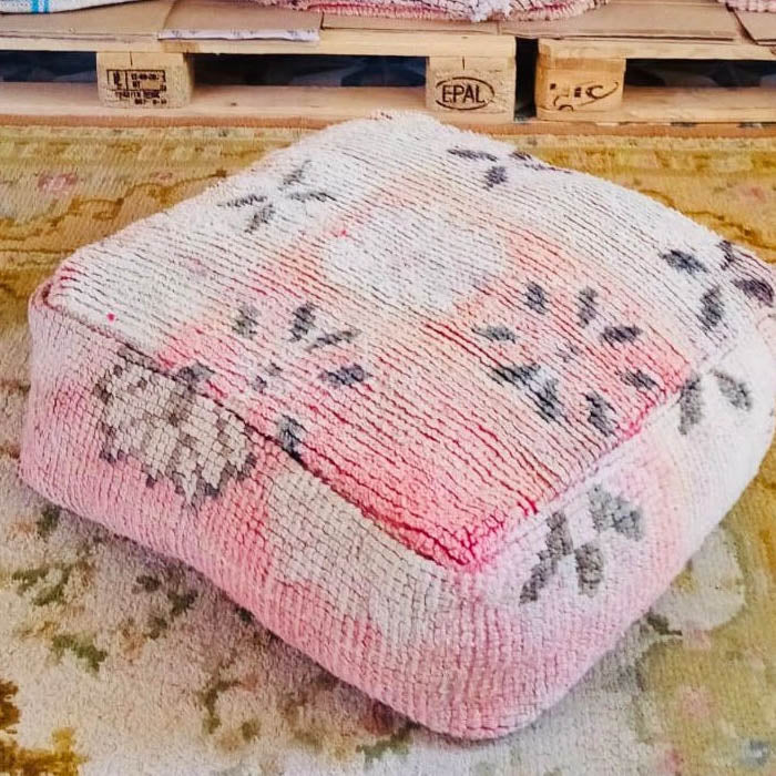 Vintage Moroccan Kilim Pouf