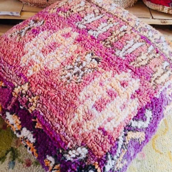 Vintage Moroccan Kilim Pouf
