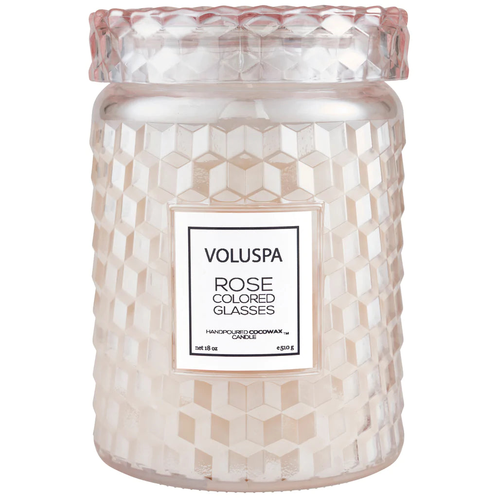 Rose Colored 18oz Large Jar